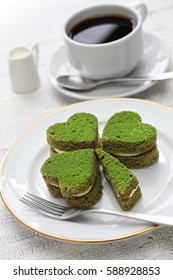 Shamrock Green Cake, Homemade Dessert For Saint Patrick’s Day