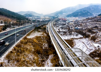 Shandong Qingdao Snow After Subway Line 11 - Shutterstock ID 1319638292