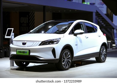 Shanghai, China, China, April 16th, 2019: Geely Automobile's Manufacturers Launched Geely's New New Energy Electric Vehicle At The Shanghai International Auto Show, In Order To Meet The New European S