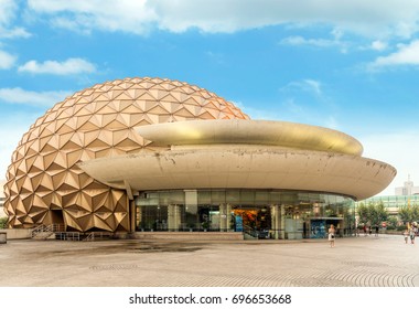 Shanghai, China - August 5, 2017: Building Of Shanghai Circus World, Known About ERA Intersection Of Time Acrobatics Show.