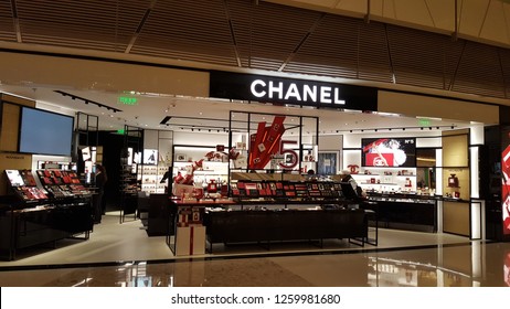 Shanghai / China - December 5 2018: Chanel Store In A Shopping Mall