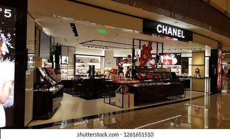 Shanghai / China - December 5 2018: Chanel Store In A Shopping Mall