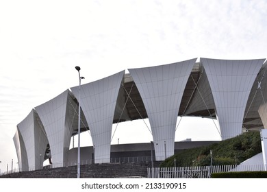 SHANGHAI, CHINA - Feb 04, 2019: The Oriental Sports Center In Winter Time