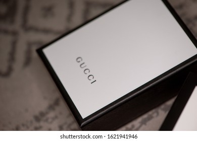 Shanghai, China - January 21, 2020: Gucci Gift Packaging.