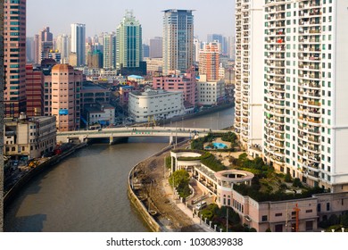 Shanghai, China - View Of Huangpu District And Wusong River At Downtown.