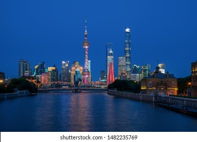 Shanghai Downtown Sunset, Night Skyline