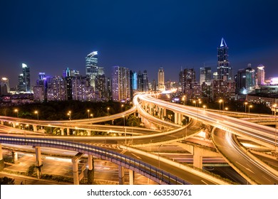 Shanghai Highway At Night