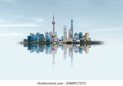 Shanghai Lujiazui City Skyline, China - Powered by Shutterstock