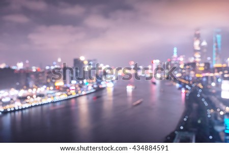 Shanghai night view, defocused image.