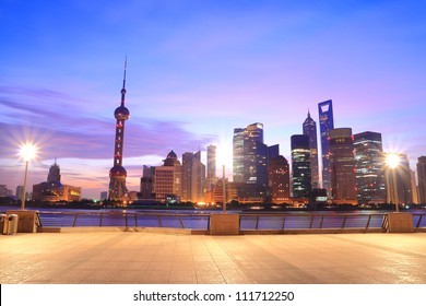 Shanghai Skyline At Dawn