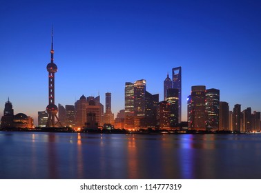 Shanghai Skyline At Dawn