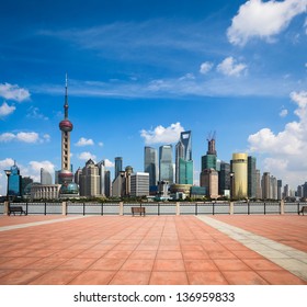 Shanghai Skyline In Daytime,modern Cityscape