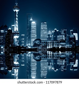 Shanghai Skyline At Night