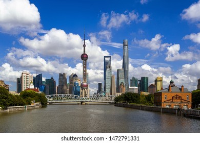 Shanghai Skyline Under The Typhoon