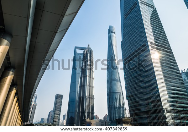 Shanghai Tower, world Financial Center and\
Jin Mao Tower,tallest buildings in\
shanghai
