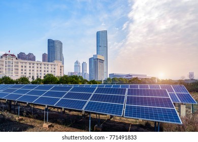 Shanghai urban landscape, landmarks and solar panels - Shutterstock ID 771491833