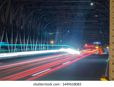 Shanghai Waibaidu Bridge And Car Light