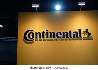 ShanghaiChina-June 2019: Close Up Brand Logo Of Continental Automotive. German Automotive Manufacturing Car Parts Company. Supplier Of Automotive Components. 