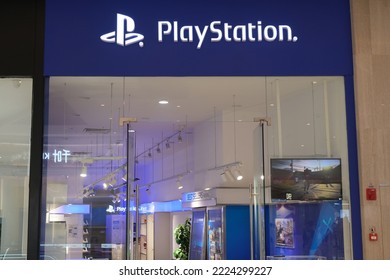 Shanghai,China-September 4th 2022: Facade Of PlayStation Retail Store. A Video Gaming Brand