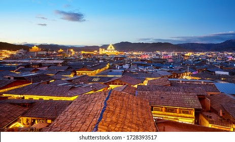 Shangri La Skyline At Dusk, Diqing Tibetan Autonomous Prefecture, China.