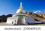 Shanti Stupa In Leh Ladakh, India. Shanti Stupa In Leh Is Among The Top Places To Visit In Leh Ladakh.