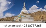 Shanti Stupa in Leh, Ladakh, Jammu and Kashmir, India, Asia