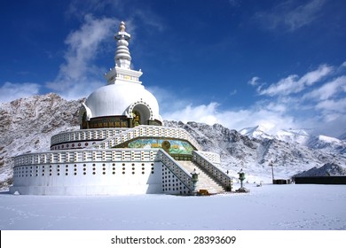 Shanti Stupa In Leh,India