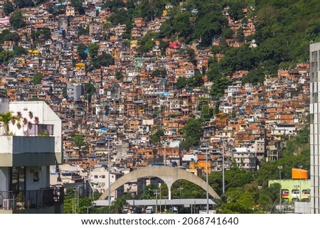 shantytown rocinha in Rio de Janeiro.