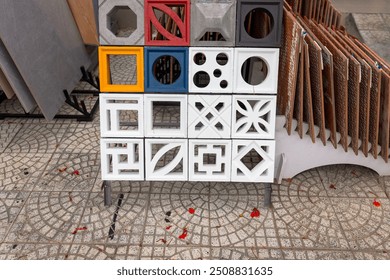 Shape in a cement of pattern