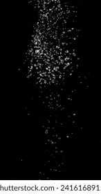 Shape form throw of Water splashes into drop water attack fluttering in air and stop motion freeze shot. Splash Water for explosion texture graphic resource elements, black background isolated