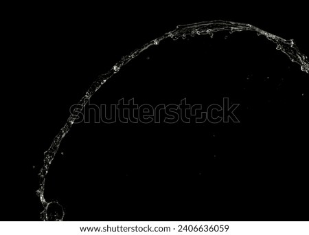 Shape form throw of Water splashes into drop water attack fluttering in air and stop motion freeze shot. Splash Water for explosion texture graphic resource elements, black background isolated