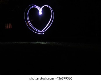 The Shape Of Heart By Light Painting