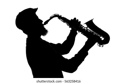 Shape Of Jazz Musician Playing Saxophone