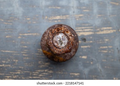 The Shape Of A Rusty Bolt Nut