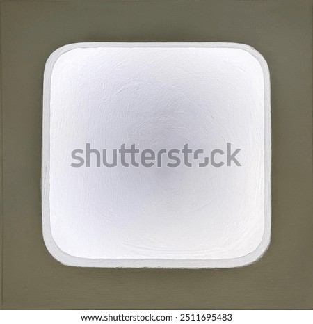 Shape of a square with Rounded edge corner with white backlights, good for lighting for wall and ceiling, 3d panel cut