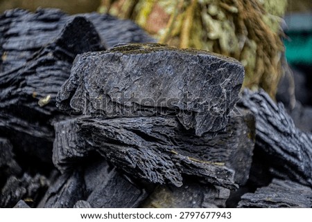 Shape, texture and sides of the eighth type of charcoal