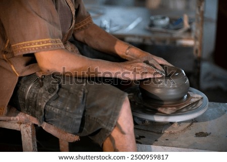 Shape the work piece by hand sculpting.