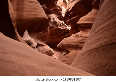 Shaped Red Rock Sandstone Slot Canyon Made From A Flash Flood.