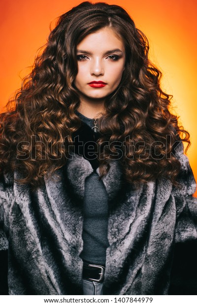 Shaping Curly Hair Young Woman Long People Beauty Fashion