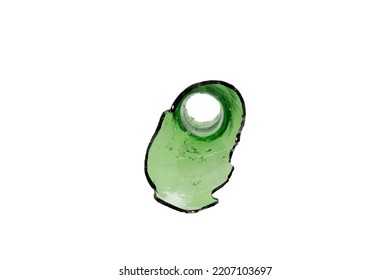 shard of green glass isolated on a white background. High quality photo - Shutterstock ID 2207103697