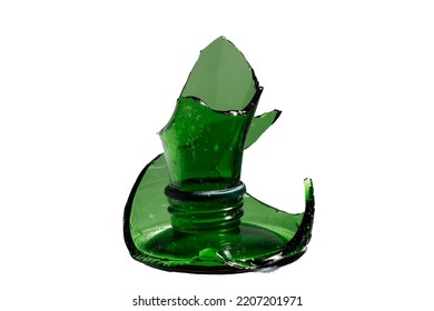 shard of green glass isolated on a white background. High quality photo - Shutterstock ID 2207201971