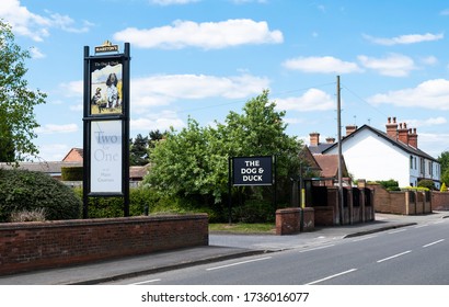 Shardlow, Derbyshire, UK 05/17/2020 Country Pub Sign Entrance