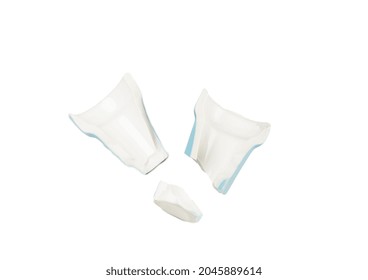 Shards Of Broken Glass Beaker On White Background