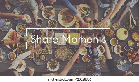 Share Moments Friends Friendship Get Together Unity Concept