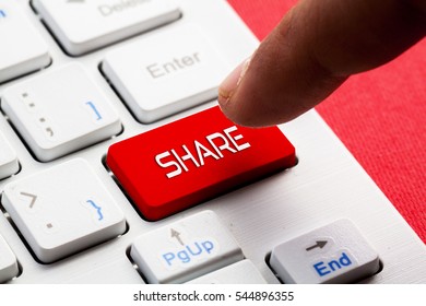SHARE word concept button on keyboard