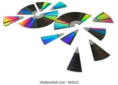 Shareware CD disks cut up for sharing