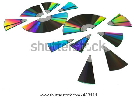Shareware CD disks cut up for sharing