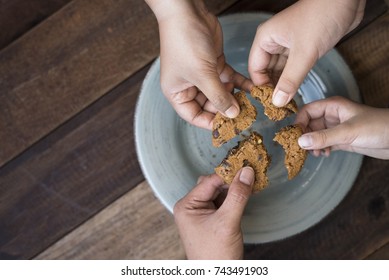 Sharing Concept - Family Sharing Cookies