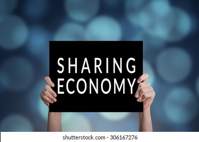 Sharing Economy Card With Bokeh Background