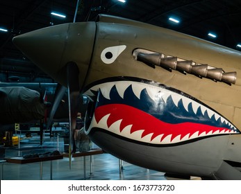 Shark Decoration On An Old Fighter Plane